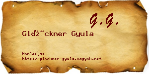 Glöckner Gyula névjegykártya